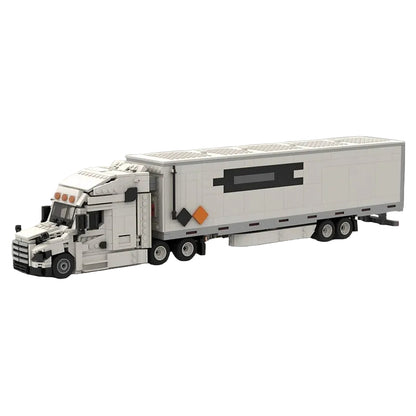 American Night Cab Semi Truck & Trailer MOC Building Kit - 1