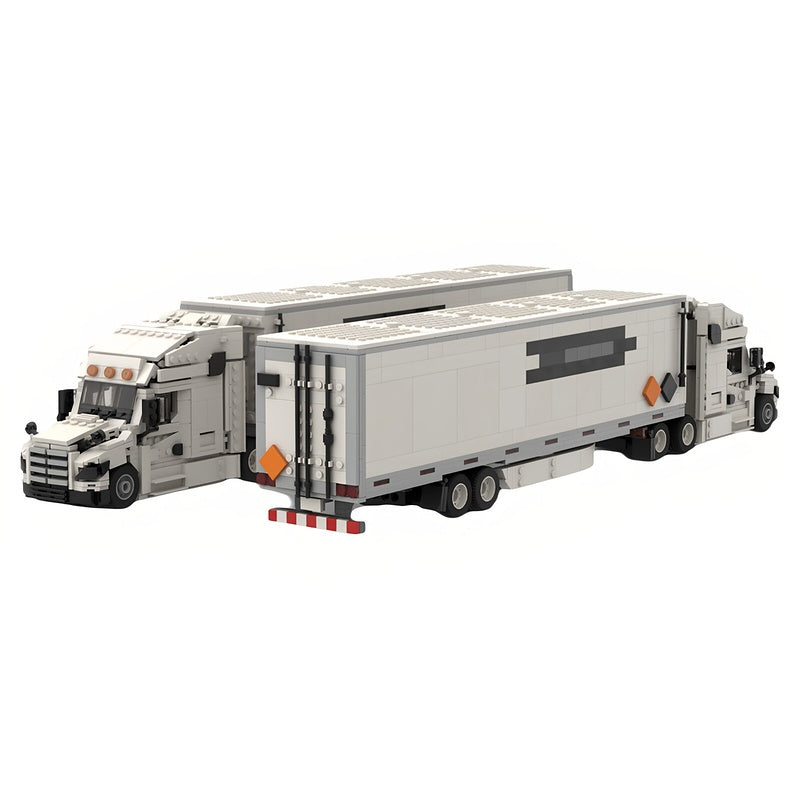 American Night Cab Semi Truck & Trailer MOC Building Kit - 4