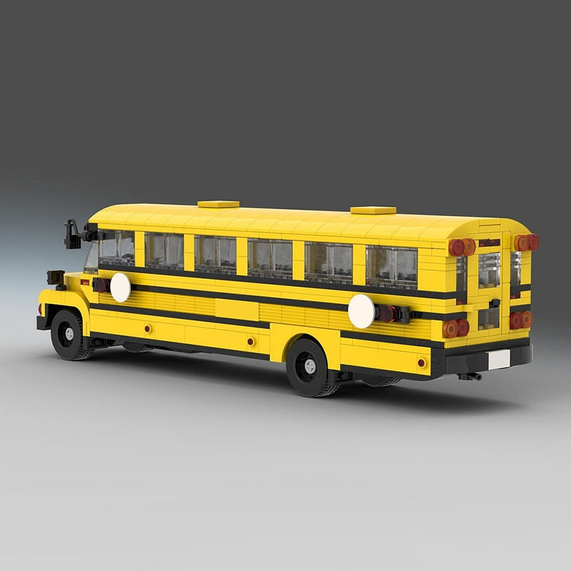 American School Bus MOC Building Kit | Classic Vehicle Model - 3