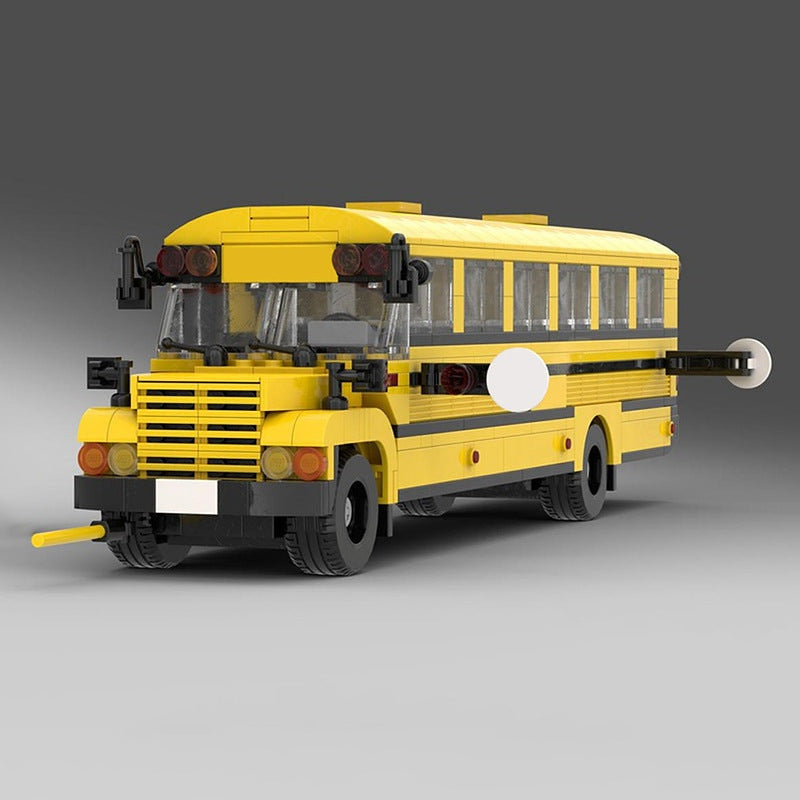 American School Bus MOC Building Kit | Classic Vehicle Model - 4