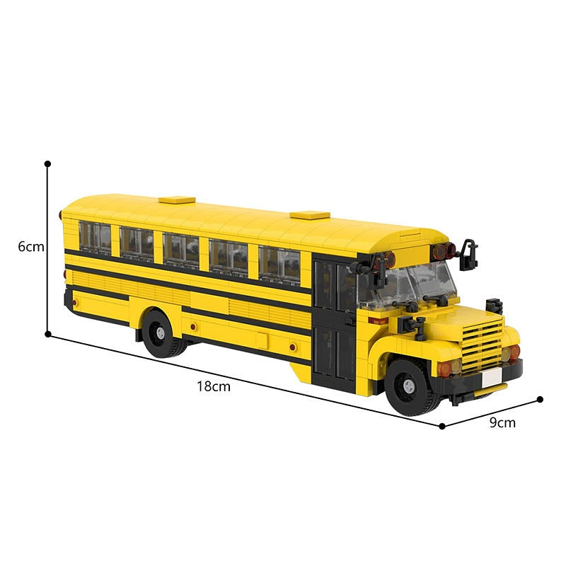 American School Bus MOC Building Kit | Classic Vehicle Model - 5