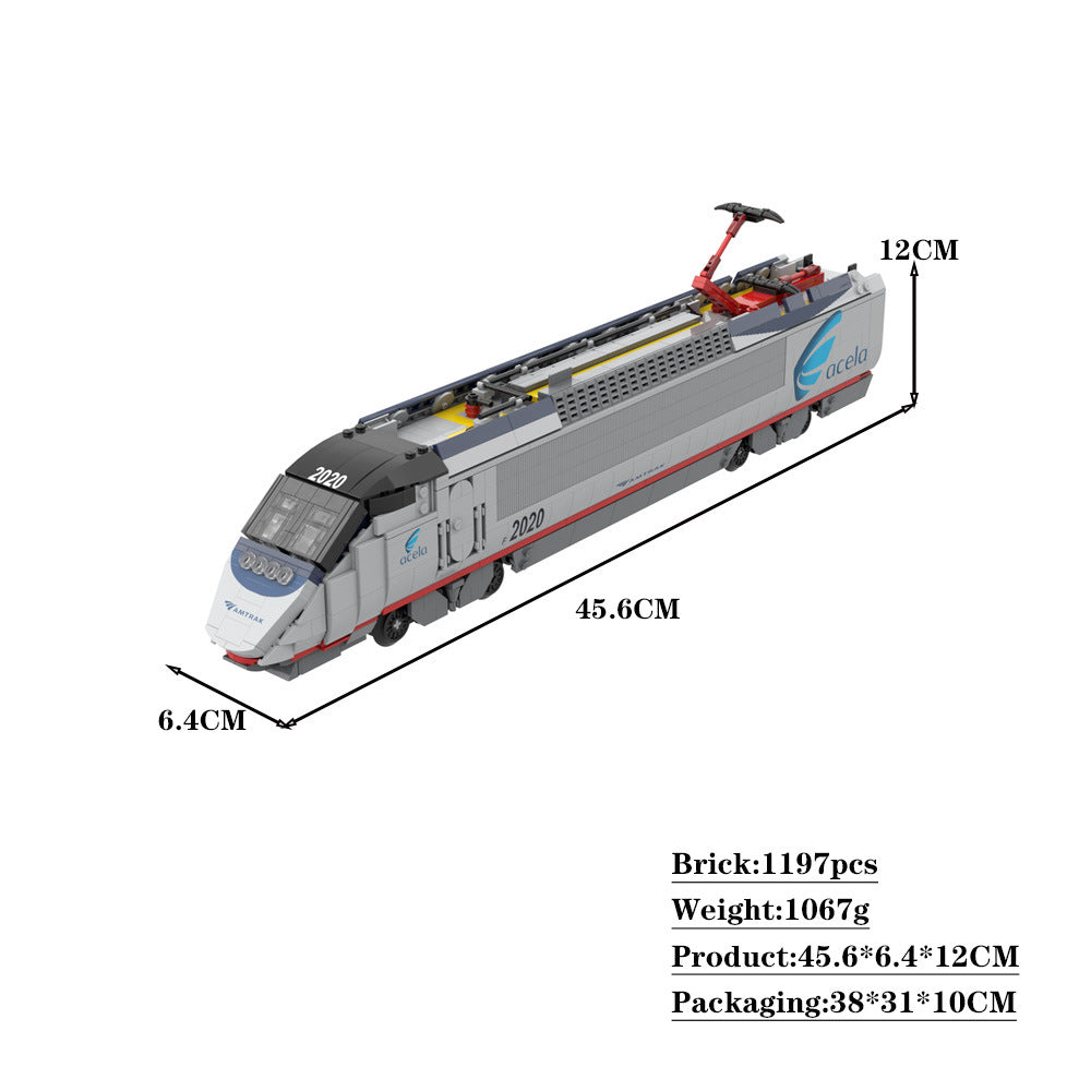 Amtrak Acela Power Unit Building Kit | LEGO-Compatible MOC - 2