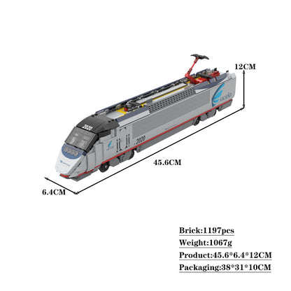 amtrak acela power unit building set | moc-60705 - 2