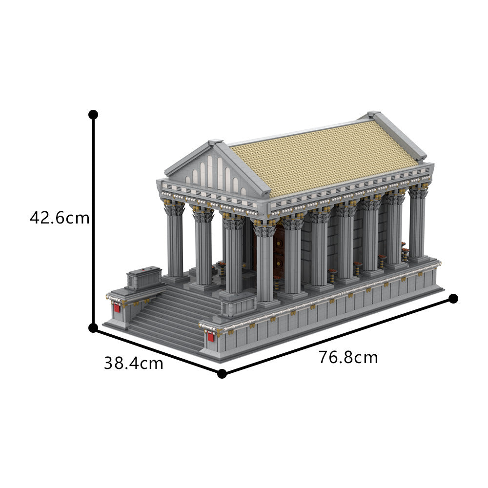 ancient roman temple building set | lego compatible - 3