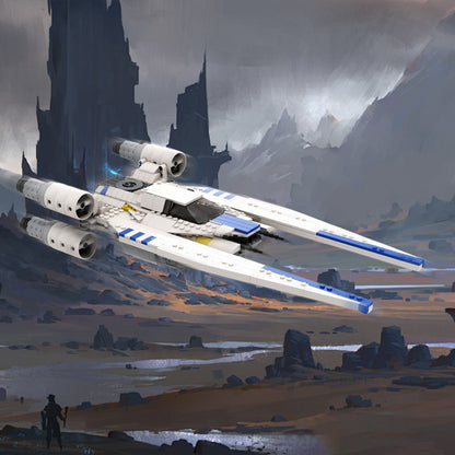 andor's white u wing building set | star wars | moc-218615 - 2