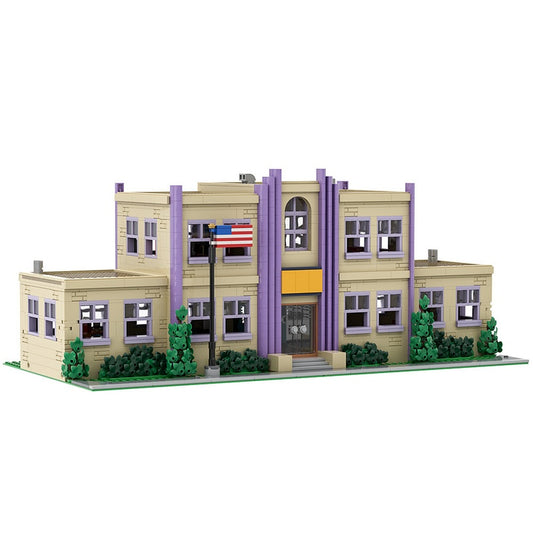 Animated Cartoon Town Elementary School Modular Building Kit | LEGO-Compatible MOC - 2