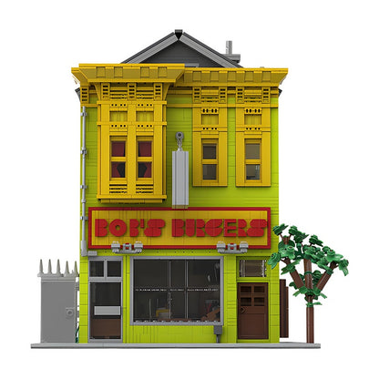 Animated Family Burger Restaurant Modular Building Kit | LEGO-Compatible MOC - 2