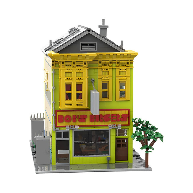 Animated Family Burger Restaurant Modular Building Kit | LEGO-Compatible MOC - 3
