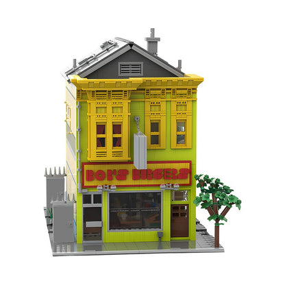 Animated Family Burger Restaurant Modular Building Kit | LEGO-Compatible MOC - 3