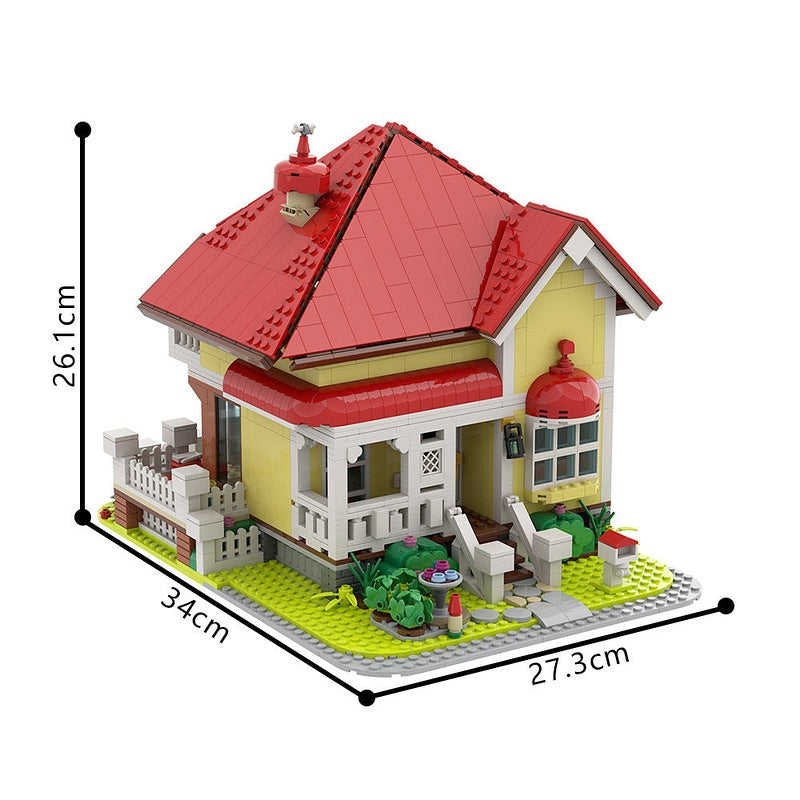 Animated Family Villa MOC Building Kit | Cartoon Style House Architecture - 4
