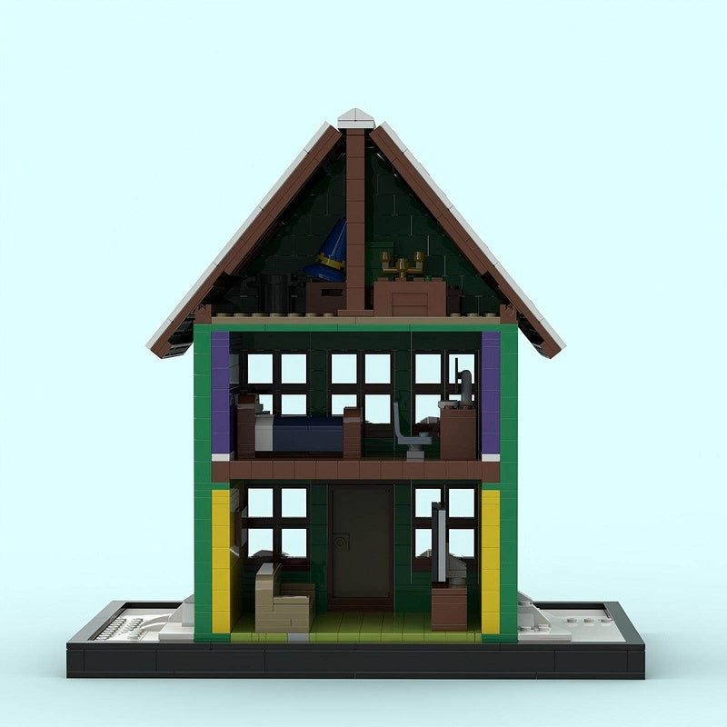 Animated Suburban Cartoon House Diorama Building Kit | LEGO-Compatible MOC - 3