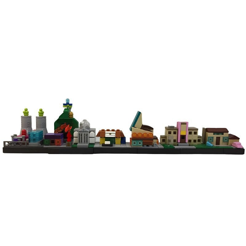 Animated Yellow Family Town Skyline Building Kit | LEGO-Compatible MOC - 2