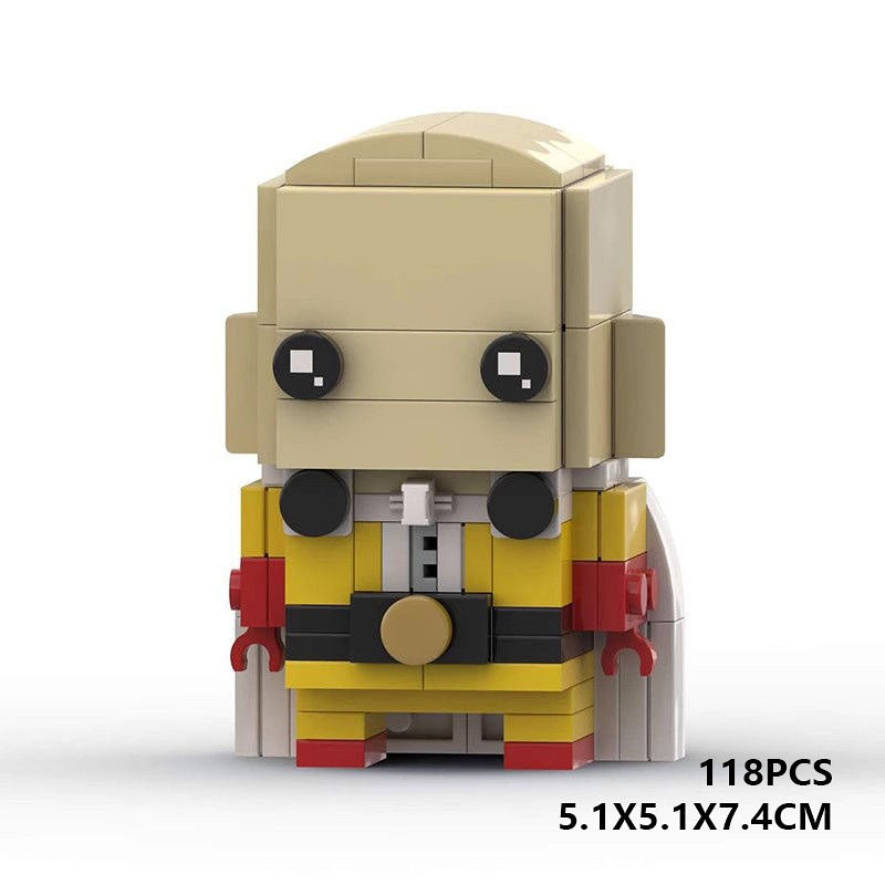 Anime Hero Bald Super Fighter BrickHeadz Building Kit | LEGO-Compatible MOC - 6