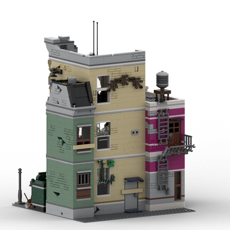 Apocalypse Police Station Ruins MOC Building Kit - 4