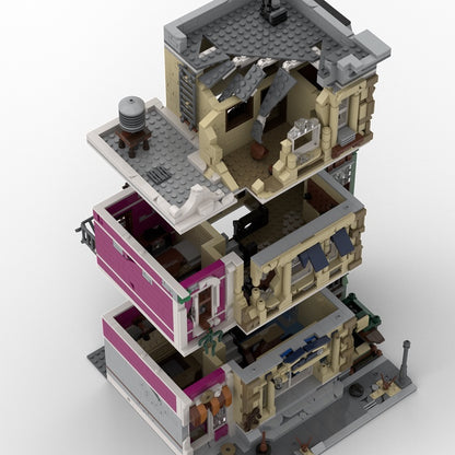 Apocalypse Police Station Ruins MOC Building Kit - 5