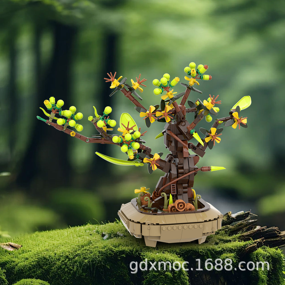 apricot bonsai building kit | lego compatible moc - 1