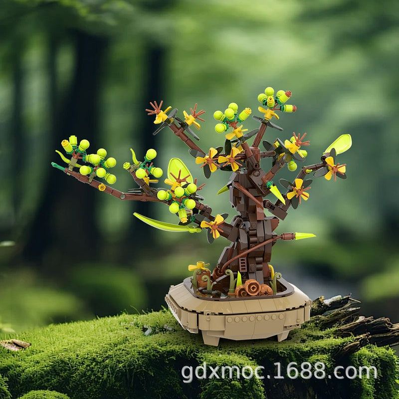 Apricot Bonsai MOC Building Kit | Miniature Tree Display Model - 2