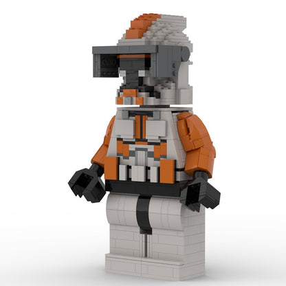 Armored Sci-Fi Commander MOC Building Kit | Large Poseable Figure - 3