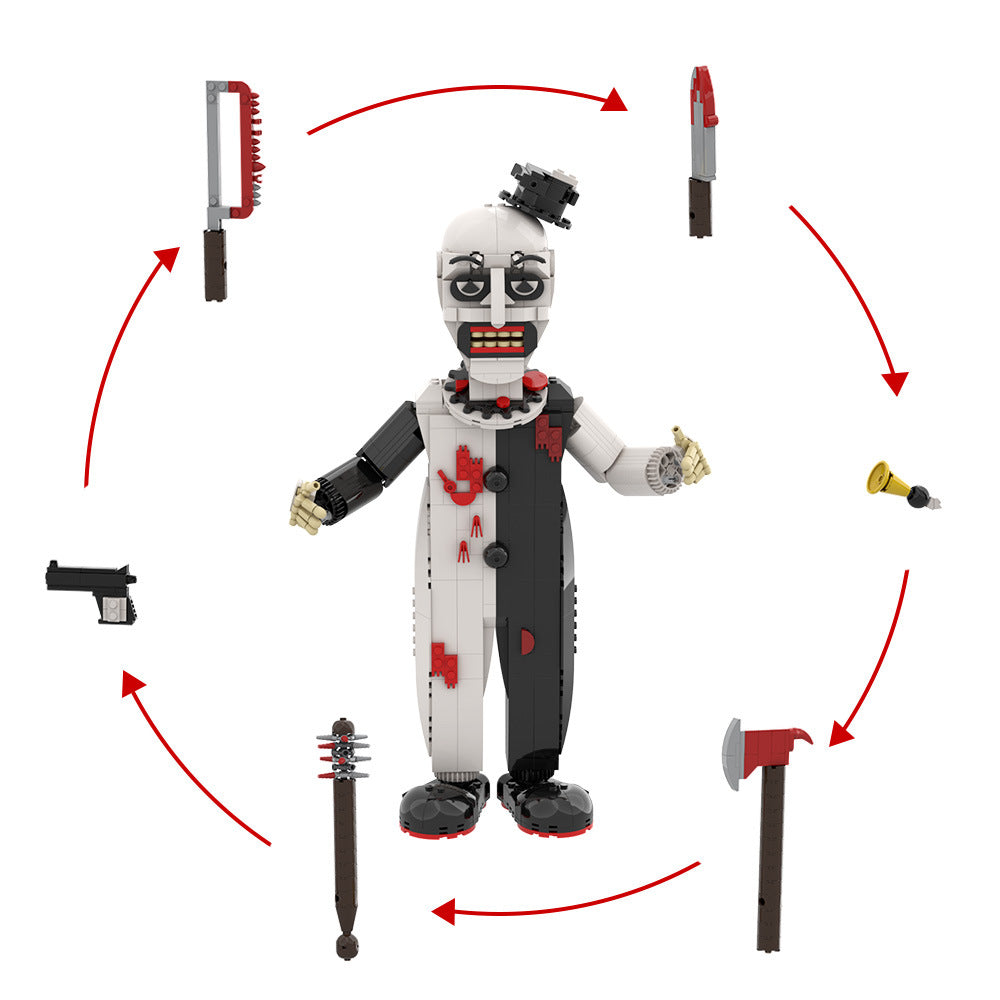art the clown full-body moc building set | compatible with lego bricks - 5