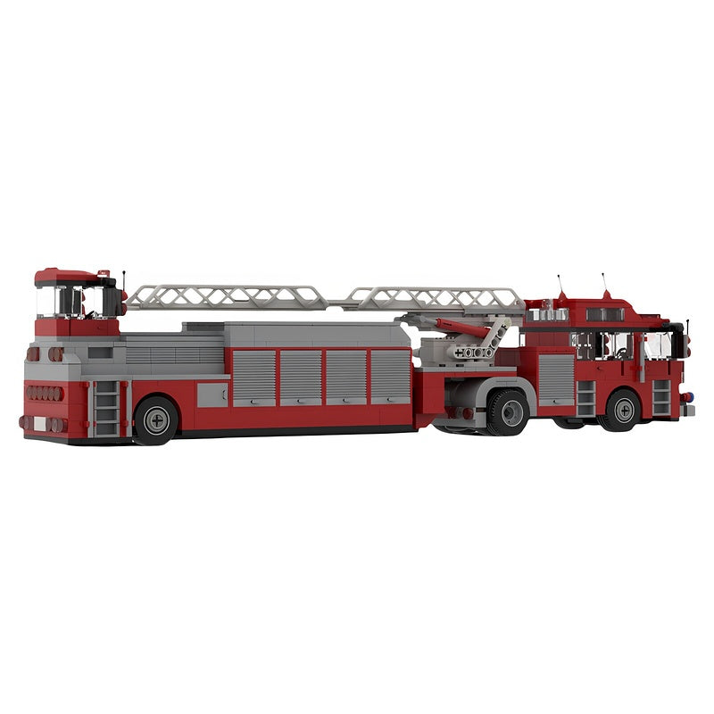 Articulated Tiller Ladder Fire Engine MOC Building Kit - 1
