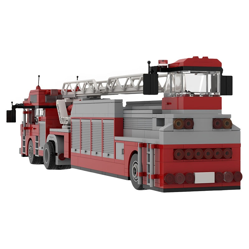 Articulated Tiller Ladder Fire Engine MOC Building Kit - 2