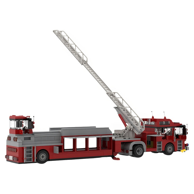 Articulated Tiller Ladder Fire Engine MOC Building Kit - 4