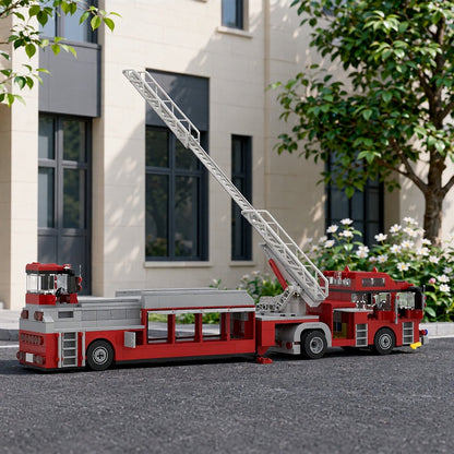 Articulated Tiller Ladder Fire Engine MOC Building Kit - 5