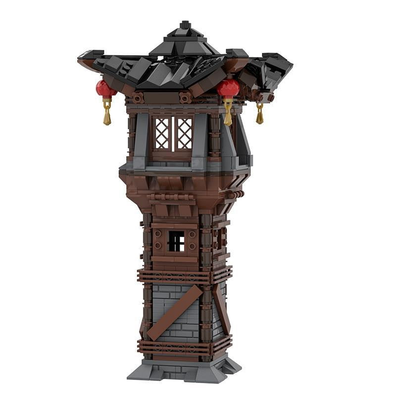 Asian Watchtower MOC Building Kit | Historic Fortress Architecture Model - 1
