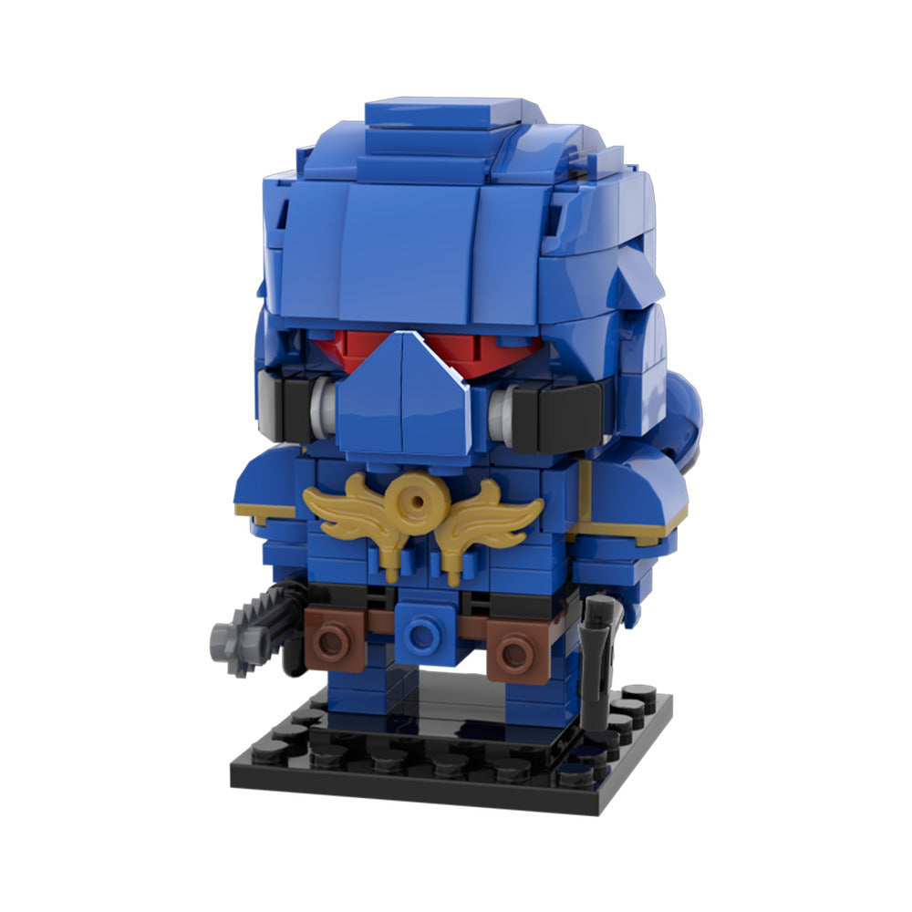 astartes space marine brickheadz building set | warhammer 40k | moc-214626 - 1