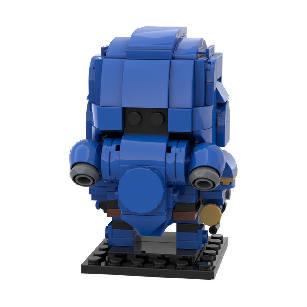 astartes space marine brickheadz building set | warhammer 40k | moc-214626 - 2