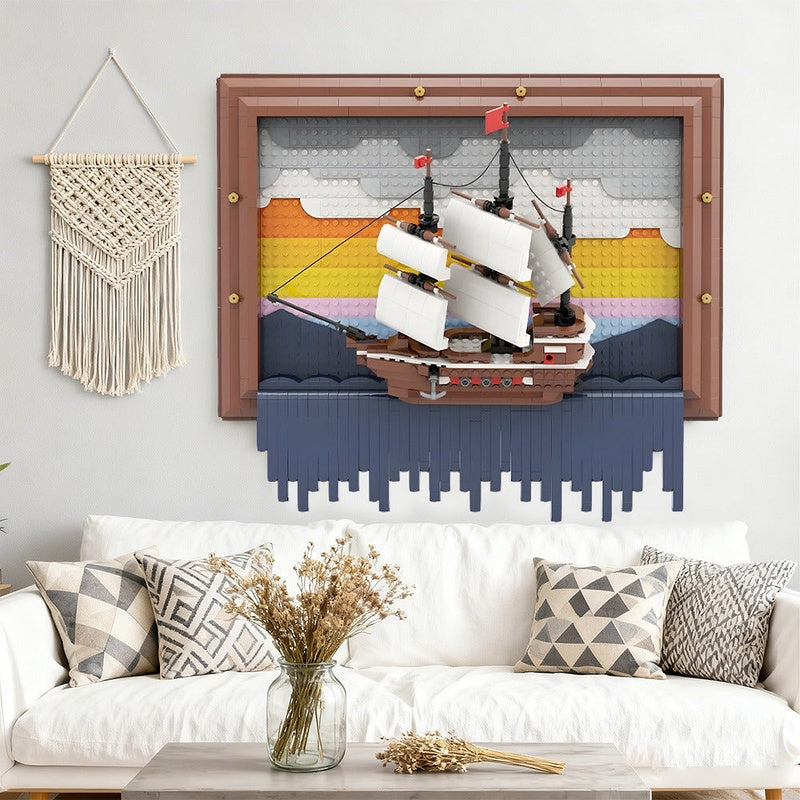 At World's Edge Painting MOC Building Kit | Artistic Landscape Display - 2