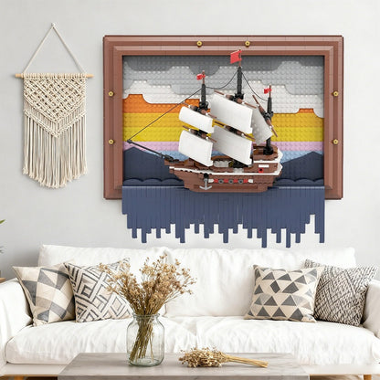 At World's Edge Painting MOC Building Kit | Artistic Landscape Display - 2