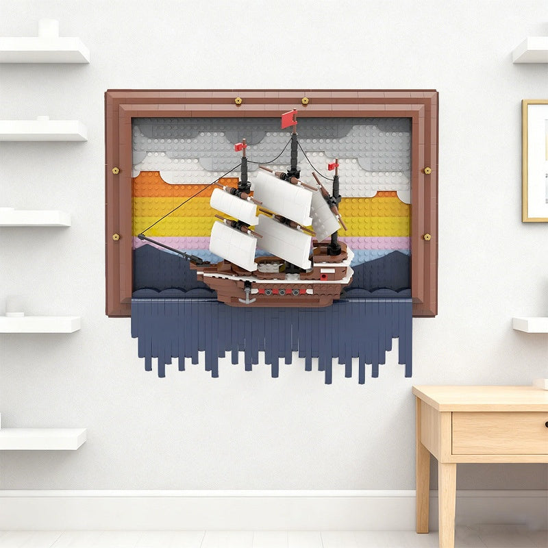 At World's Edge Painting MOC Building Kit | Artistic Landscape Display - 3