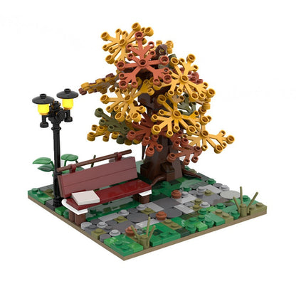 Autumn Park MOC Building Kit | Seasonal Garden Architecture Model - 1