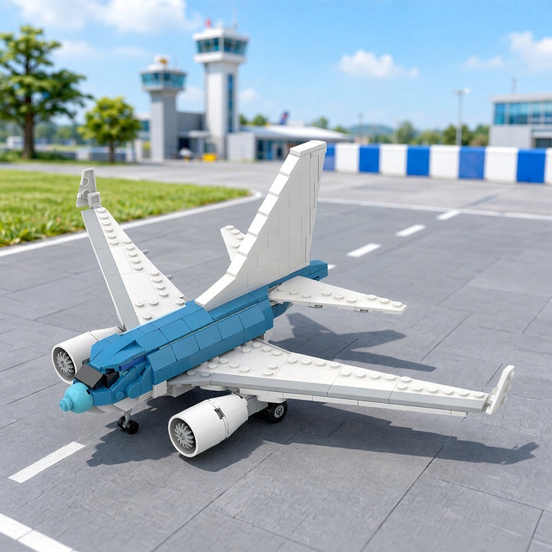 B7 Baby Twin-Jet Passenger Aircraft 1:100 MOC Building Kit - 2