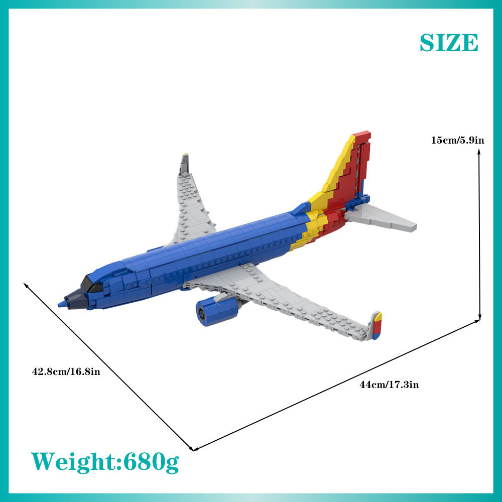 B737-700 Narrow-Body Airliner Building Kit | Blue & Yellow Livery - 2