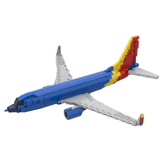 B737-700 Narrow-Body Airliner MOC Building Kit | Blue & Yellow Livery - 1