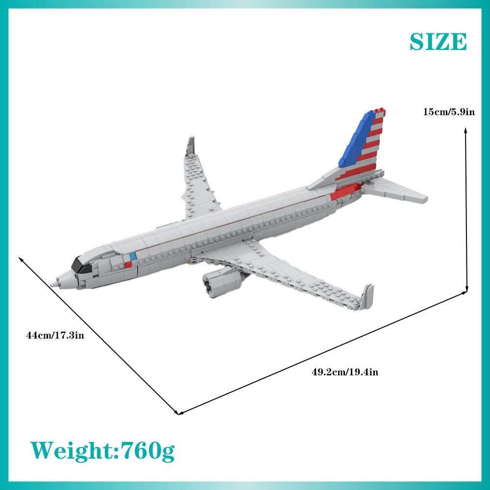 B737-800 Commercial Airliner Building Kit | Classic Silver Bird Edition - 2