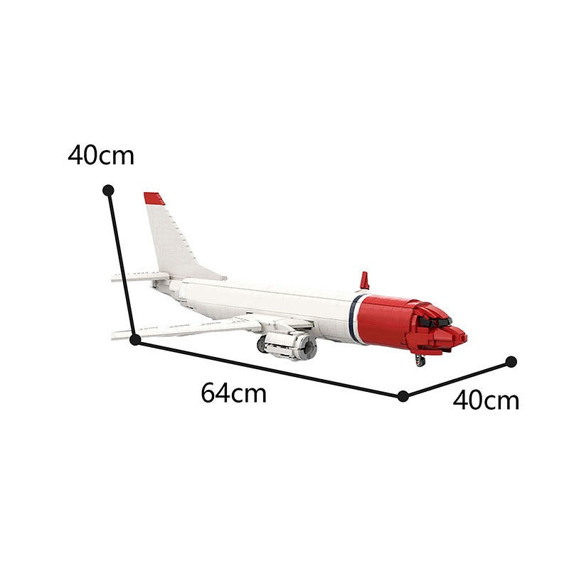 B737-800 Commercial Airliner MOC Building Kit | Red Nose Jet Model - 6