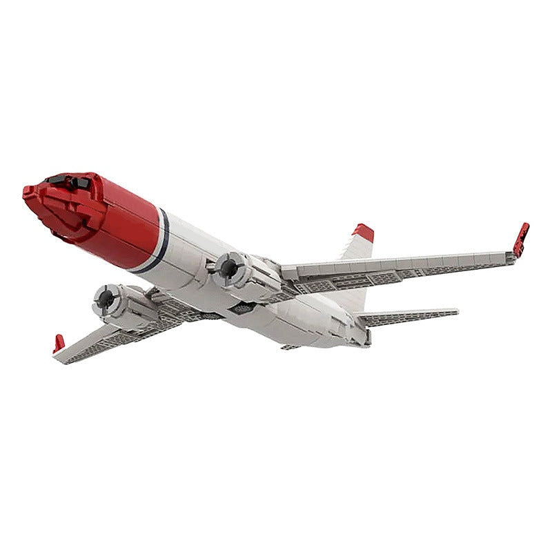 B737-800 Commercial Airliner MOC Building Kit | Red Nose Jet Model - 7