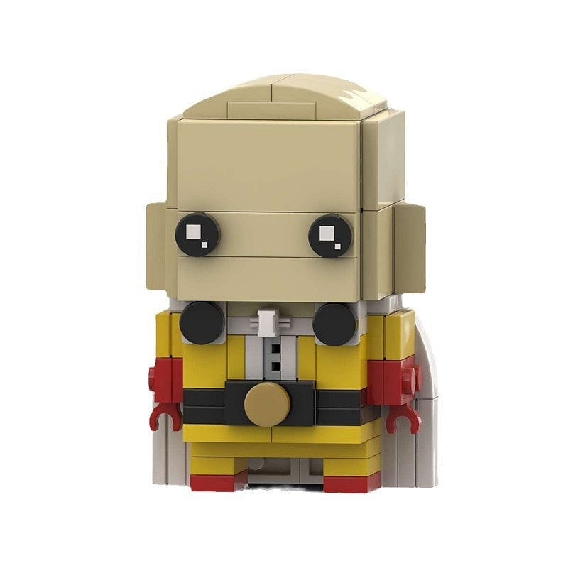 Bald Super Fighter Cube Character MOC Building Kit | Anime Hero Design - 1