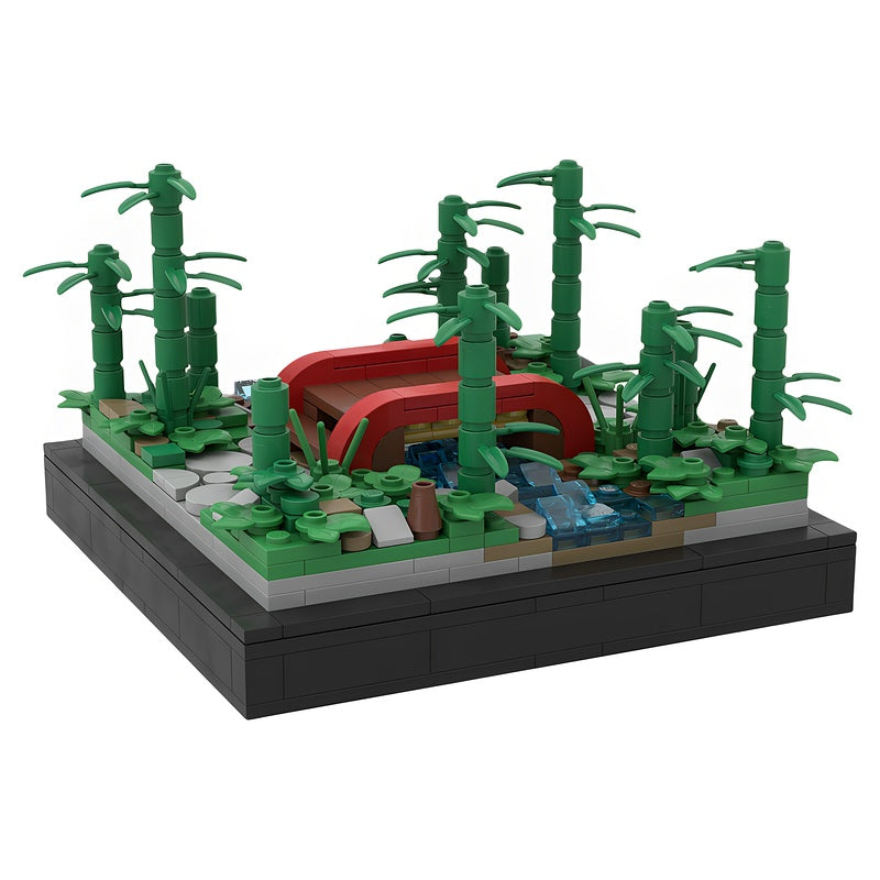 Bamboo Forest Zen Bridge Diorama MOC Building Kit - 4