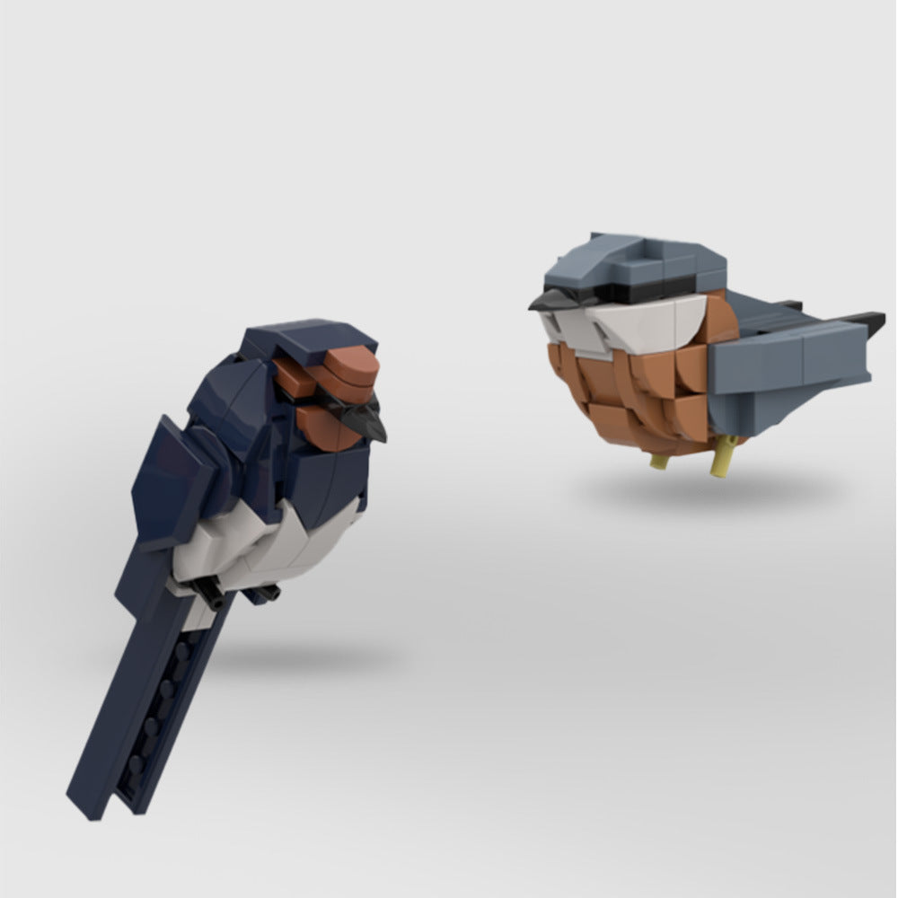 barn swallow and eurasian nuthatch building set | moc-133577 - 2