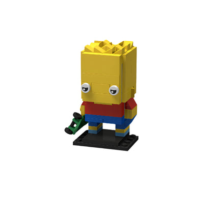 bart simpson moc brickheadz building set | lego-compatible building toy - 1