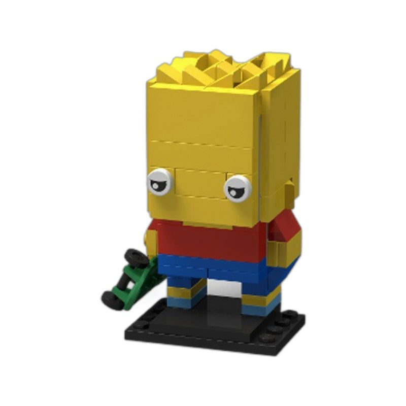 bart simpson moc brickheadz building set | lego-compatible building toy - 2