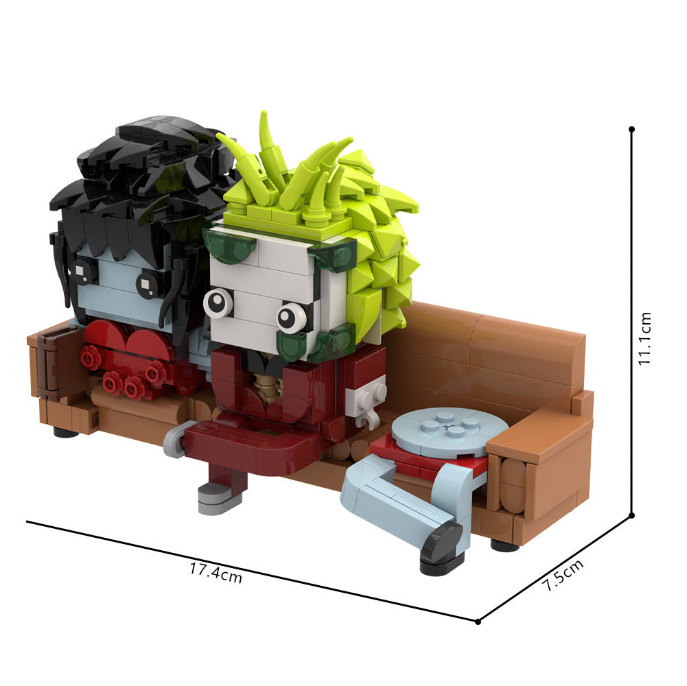 beetlejuice neitherworld waiting room scene building kit | lego compatible moc - 4