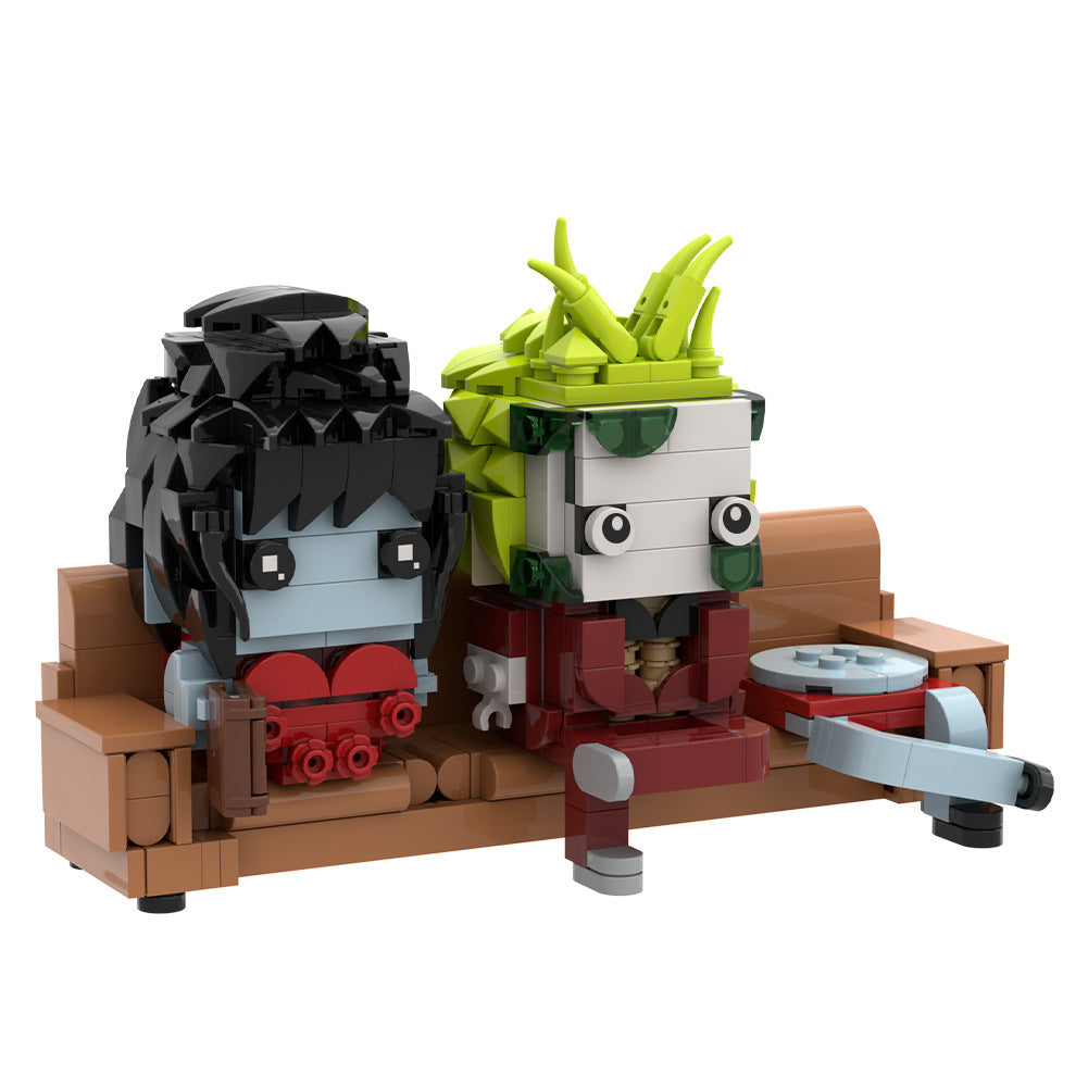 beetlejuice neitherworld waiting room scene building kit | lego compatible moc - 5