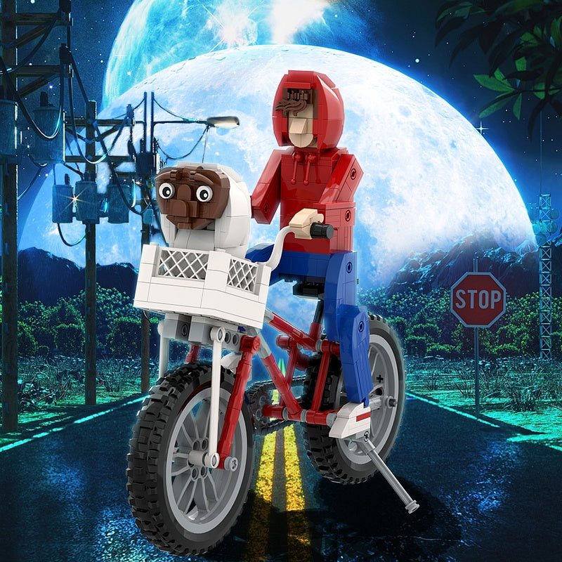 Bicycle Alien Encounter MOC Building Kit | Character Diorama - 1