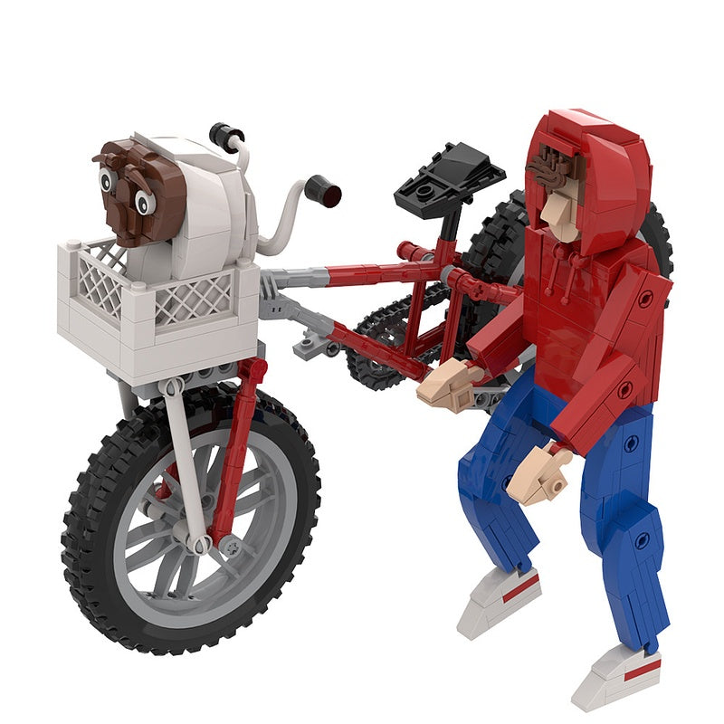 Bicycle Alien Encounter MOC Building Kit | Character Diorama - 6