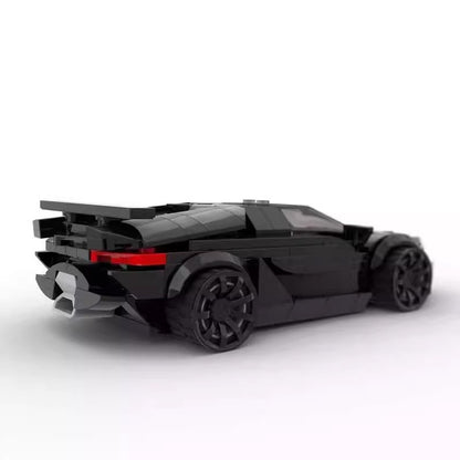Black 1:25 Aerodynamic Supercar MOC Building Kit - 3